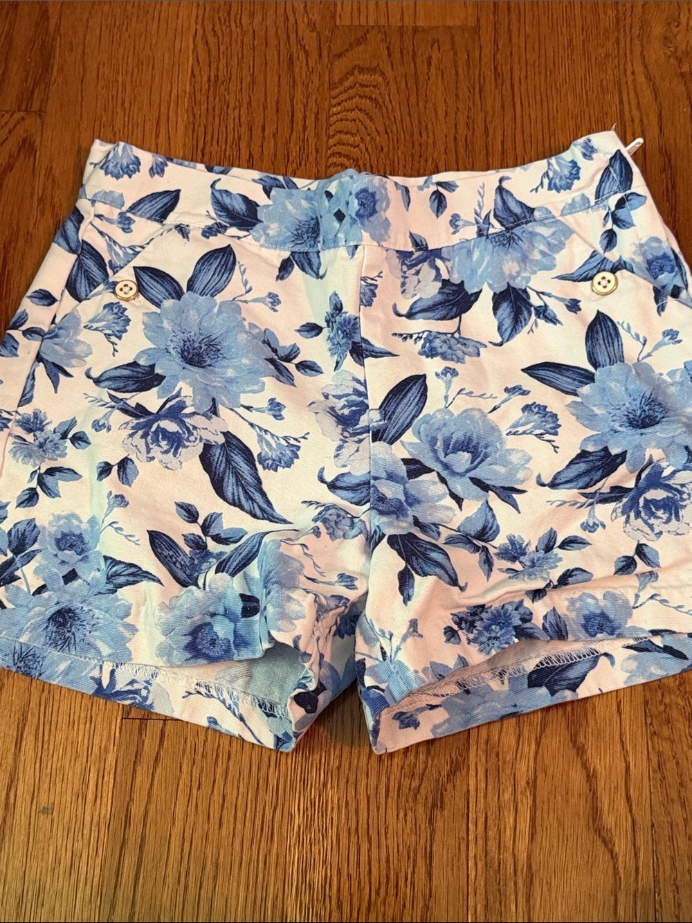 Janie and Jack Blue Floral Print Bermuda Shorts NWOT